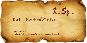 Keil Szofrónia névjegykártya